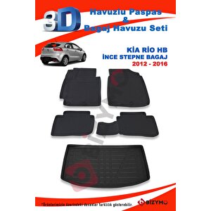 Kia Rio Hb İnce Stepne 2012-2016 Paspas Ve Bagaj Havuzu Seti