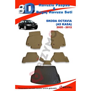 Skoda Octavia A5 2005-2012 Bej Paspas Ve Bagaj Havuzu Seti