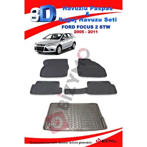 Ford Focus 2 Stw 2005-2011 Havuzlu Paspas Ve Bagaj Seti Bizymo