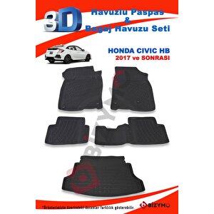 Honda Civic Hb 2016 Ve Sonrası Paspas Ve Bagaj Havuzu Seti