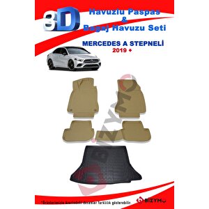 Mercedes A Serisi 2019+ Stepneli Bej Havuzlu Paspas Ve Bagaj Seti Bizymo