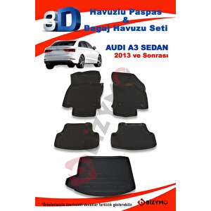 Audi A3 Sedan 2013 Ve Sonrası Paspas Ve Bagaj Havuzu Seti