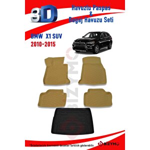 Bmw X1 2010-2015 Bej Havuzlu Paspas Ve Bagaj Seti Bizymo