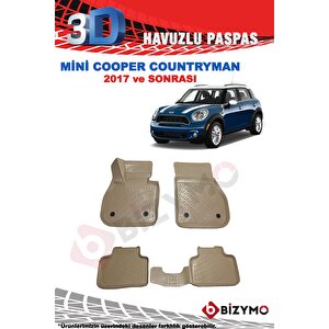 Mini Cooper Countryman 2017+ Bej 3d Havuzlu Paspas Takımı Bizymo