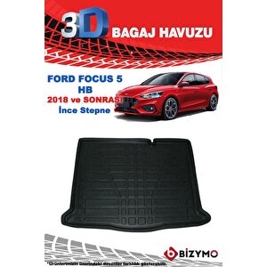 Ford Focus 5 (yeni) Hb 2018+ İnce Stepne 3d Bagaj Havuzu Bizymo