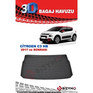 Citroen C3 Hb 2017 Ve Sonrası 3d Bagaj Havuzu Bizymo