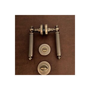 Osmanlı Handles Zk37 Antik Sarı Zamak Yuvarlak Rozetli Wc Banyo Kapı Kolu 1 Takım Antik Sarı