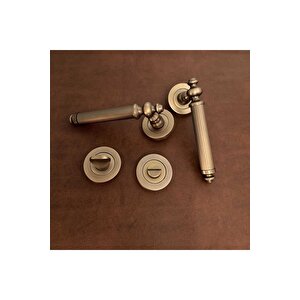 Osmanlı Handles Zk37 Antik Sarı Zamak Yuvarlak Rozetli Wc Banyo Kapı Kolu 1 Takım Antik Sarı