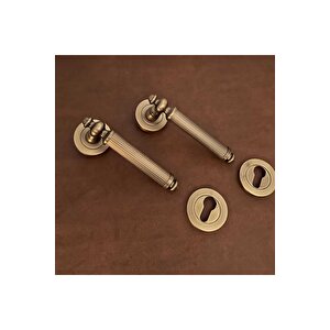 Osmanlı Handles Zk37 Antik Sarı Zamak Yuvarlak Rozetli Wc Banyo Kapı Kolu 1 Takım