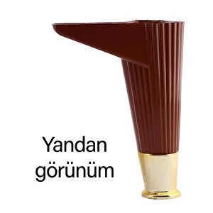 4 Adet Golden Ayak 15 Cm Kahve Altın Gold Mobilya Kanepe Sehpa Ünite Koltuk Ayağı Baza Ayak Ayakları