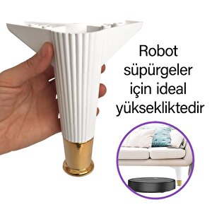 4 Adet Golden Ayak 15 Cm Beyaz Altın Gold Mobilya Kanepe Sehpa Ünite Koltuk Ayağı Baza Ayak Ayakları