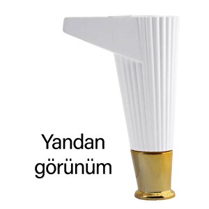 4 Adet Golden Ayak 15 Cm Beyaz Altın Gold Mobilya Kanepe Sehpa Ünite Koltuk Ayağı Baza Ayak Ayakları