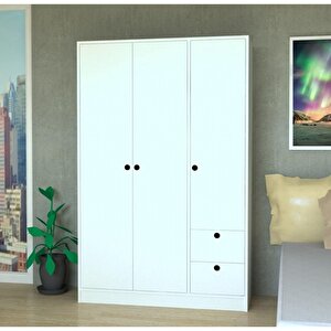 3 Kapaklı 2 Çekmeceli 110 Cm Gardırop