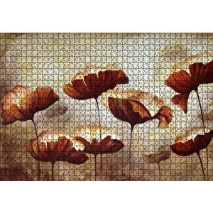 Yağlı Boya Çalışması Gelincik Tarlası Görseli Puzzle Yapboz Mdf Ahşap 1000 Parça