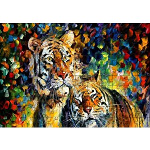 Kaplan Çift Yağlıboya Puzzle Yapboz Mdf Ahşap 120 Parça