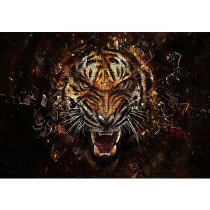 Agresif Kaplan Ve Kırılan Cam Puzzle Yapboz Mdf Ahşap 120 Parça