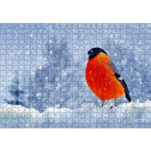 Karlar İçinde Şakrak Kuşu Puzzle Yapboz Mdf Ahşap 500 Parça