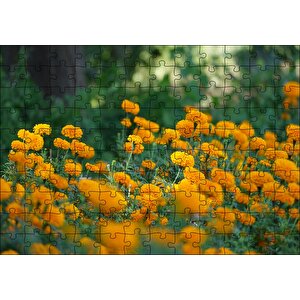 Sarı Çiçekli Çalılar Görseli Puzzle Yapboz Mdf Ahşap 120 Parça