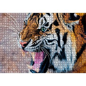 Kükreyen Kaplan Puzzle Yapboz Mdf Ahşap 1000 Parça