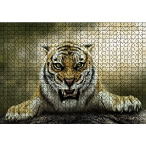Kükreyen Kaplan Artwork Puzzle Yapboz Mdf Ahşap 1000 Parça