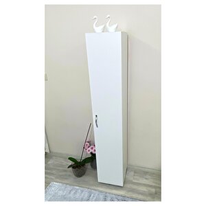 Tek Kapaklı 5 Raflı Çok Amaçlı Banyo Mutfak Kiler Dolabı Beyaz Erzak Dolabı