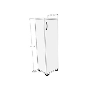 Çok Amaçlı Tek Kapaklı Mini Dolap Erzak Dolabı Banyo Dolabı