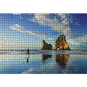 Sahilde Koşma Zamanı Puzzle Yapboz Mdf Ahşap 1000 Parça