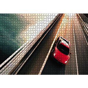 Hız Yapan Ferrari Puzzle Yapboz Mdf Ahşap 1000 Parça