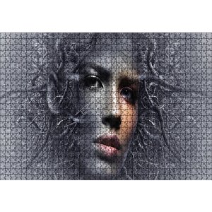 Fantazi Ağaç Yüzlü Kadın Puzzle Yapboz Mdf Ahşap 1000 Parça