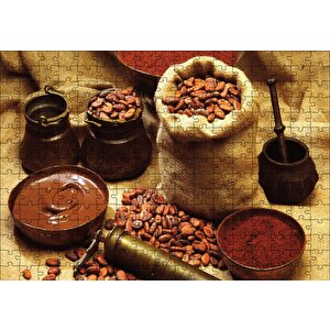 Kahve Çikolata Makine Puzzle Yapboz Mdf Ahşap 255 Parça