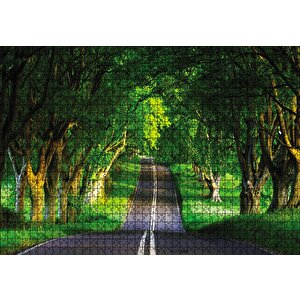 Ağaçlar Ve Yol Puzzle Yapboz Mdf Ahşap 1000 Parça
