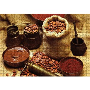 Kahve Çikolata Makine Puzzle Yapboz Mdf Ahşap 500 Parça