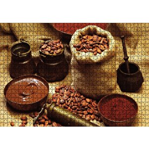 Kahve Çikolata Makine Puzzle Yapboz Mdf Ahşap 1000 Parça