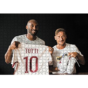 Kobe Bryant Ve Totti Puzzle Yapboz Mdf Ahşap 500 Parça