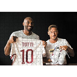 Kobe Bryant Ve Totti Puzzle Yapboz Mdf Ahşap 255 Parça
