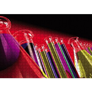 Kimya Şişeleri Puzzle Yapboz Mdf Ahşap 500 Parça