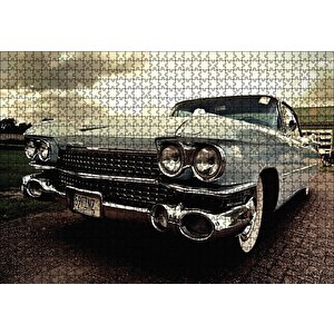 Vintage Araba Puzzle Yapboz Mdf Ahşap 1000 Parça
