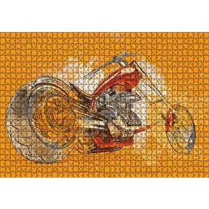 Harley Davidson Sanat Puzzle Yapboz Mdf Ahşap 1000 Parça