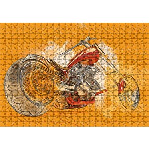 Harley Davidson Sanat Puzzle Yapboz Mdf Ahşap 500 Parça