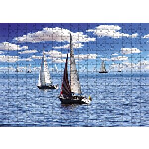 Bulutlar Ve Yelkenliler Puzzle Yapboz Mdf Ahşap 255 Parça