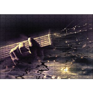 Gitar Su Işık Yansımaları Fantastik Puzzle Yapboz Mdf Ahşap 255 Parça