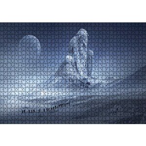 Fantastik Heykel Ve Dağcılar Puzzle Yapboz Mdf Ahşap 1000 Parça