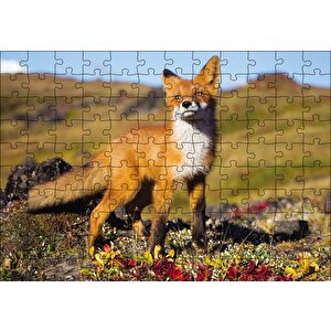 Kızıl Tilki Puzzle Yapboz Mdf Ahşap 120 Parça