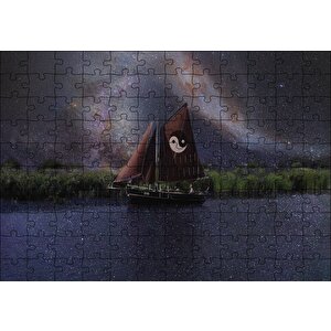 Cakapuzzle  Denge İşaretli Yelkenli Gemi Puzzle Yapboz Mdf Ahşap