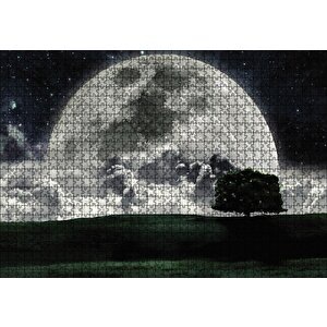 Doğa Gecede Ay Güzelliği Puzzle Yapboz Mdf Ahşap 1000 Parça