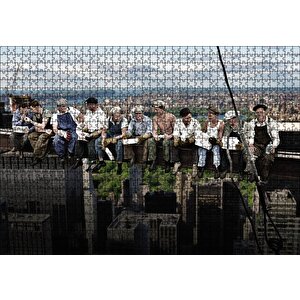 Göktelende Öğle Yemeği Puzzle Yapboz Mdf Ahşap 1000 Parça