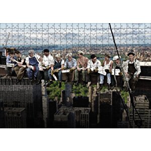 Göktelende Öğle Yemeği Puzzle Yapboz Mdf Ahşap 500 Parça