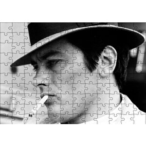 Alain Delon Şapkalı Puzzle Yapboz Mdf Ahşap 120 Parça