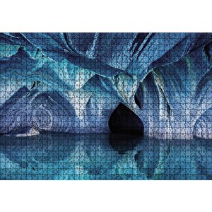 Mavi Gölet Mağara Puzzle Yapboz Mdf Ahşap 1000 Parça