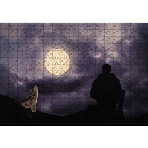 Dolun Ay Mehtap Adam Kurt Puzzle Yapboz Mdf Ahşap 255 Parça